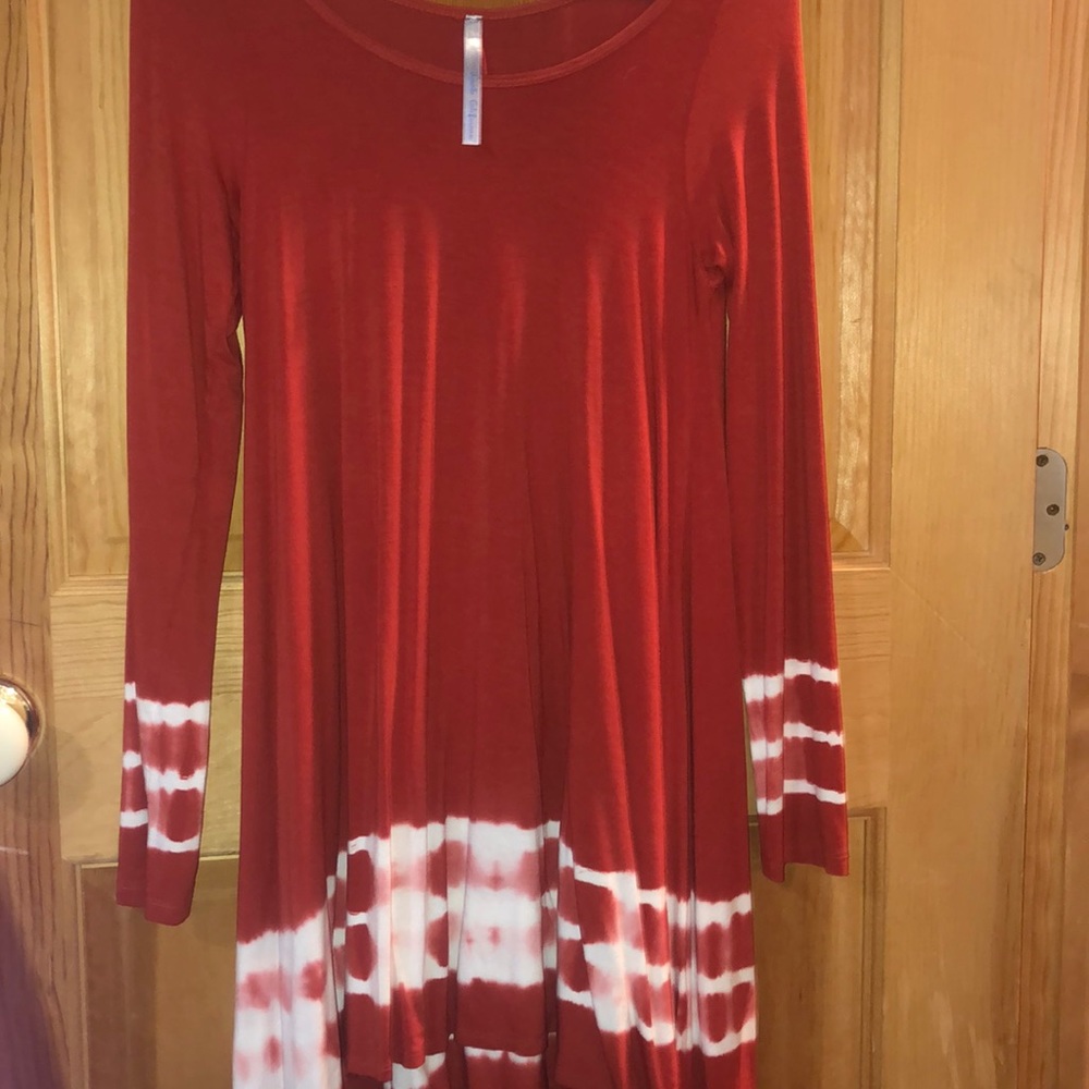 Orange and white tie dye dress